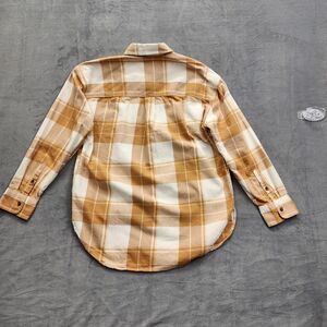 Universal Thread Women XS Oversized Plaid Shirt Jacket Cotton Brown